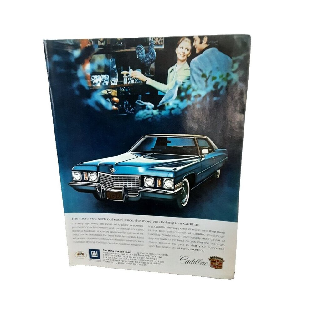 1972 Cadillac Blue Color Car Original Print Ad Vintage